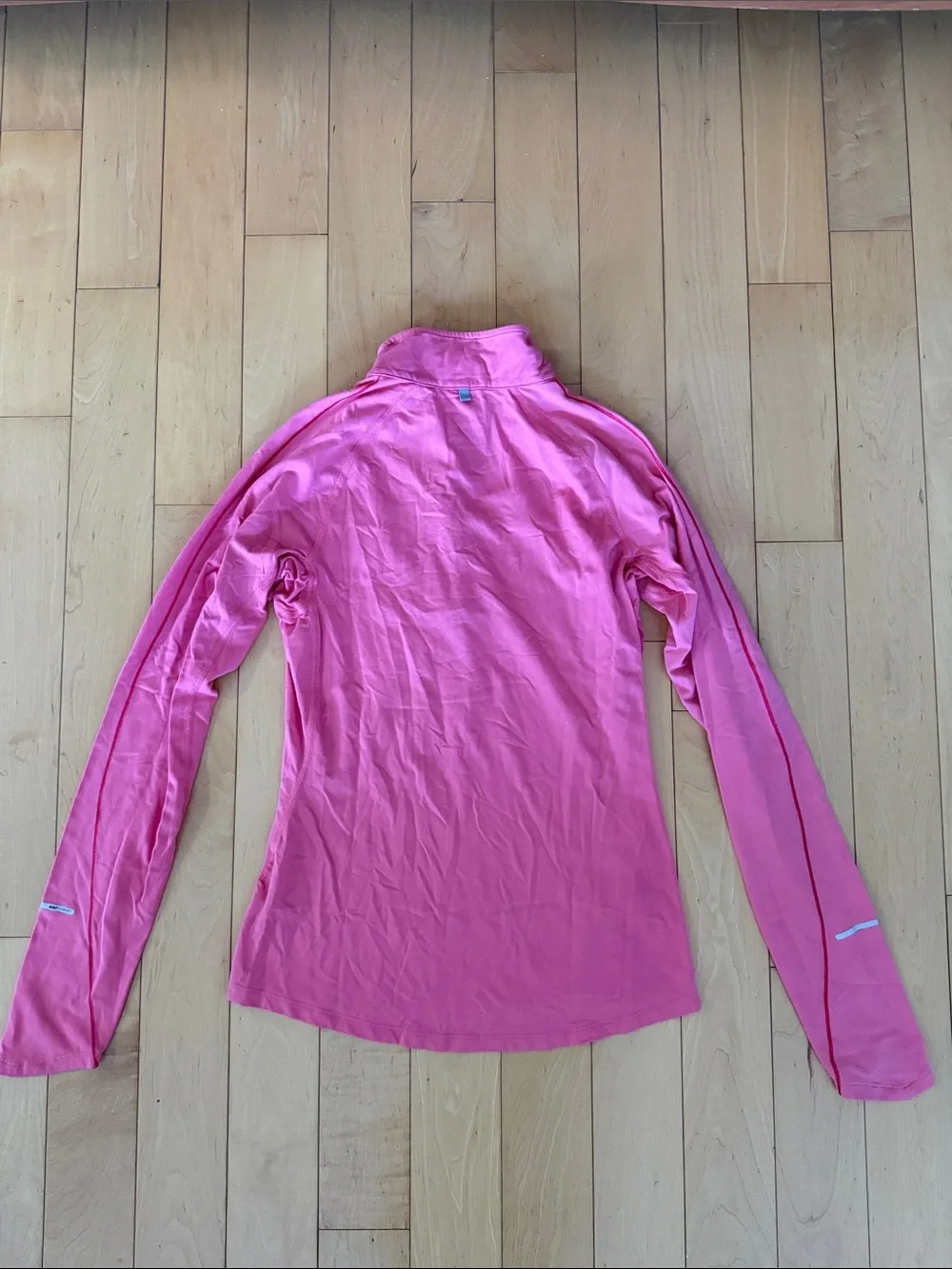 Nike Women's Pink/Salmon Quarter-Zip Long Sleeve Top